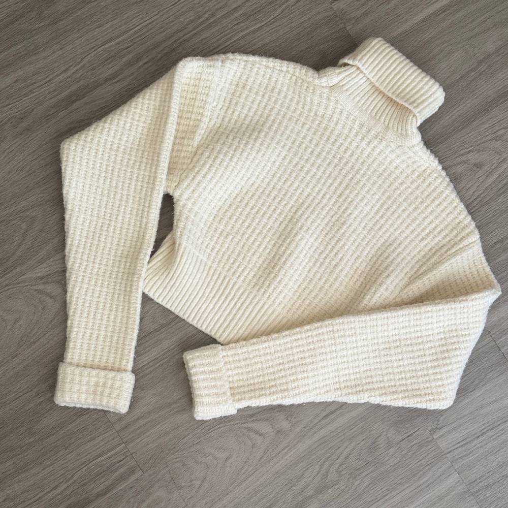 For Love And Lemons Cream Turtleneck Sweater, S